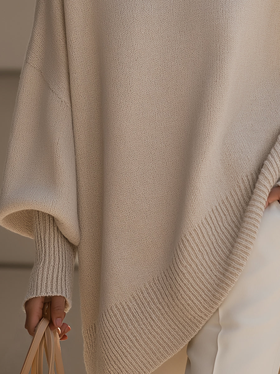 Arabella - Oversized Draped Round-Neck Sweater