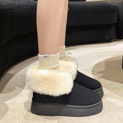 Women's plush lined winter ankle snow boots