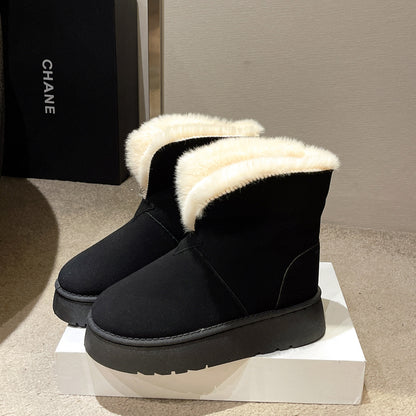 Women's plush lined winter ankle snow boots