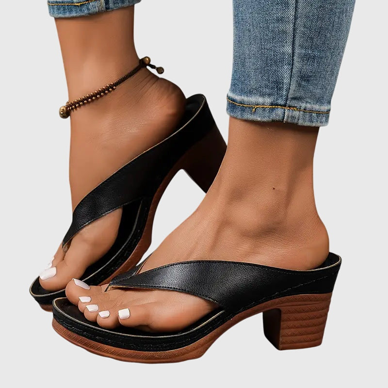 Women's orthopedic sandals with cushioned footbed - black