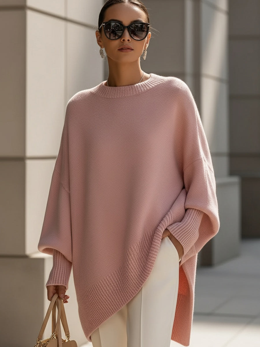 Arabella - Oversized Draped Round-Neck Sweater