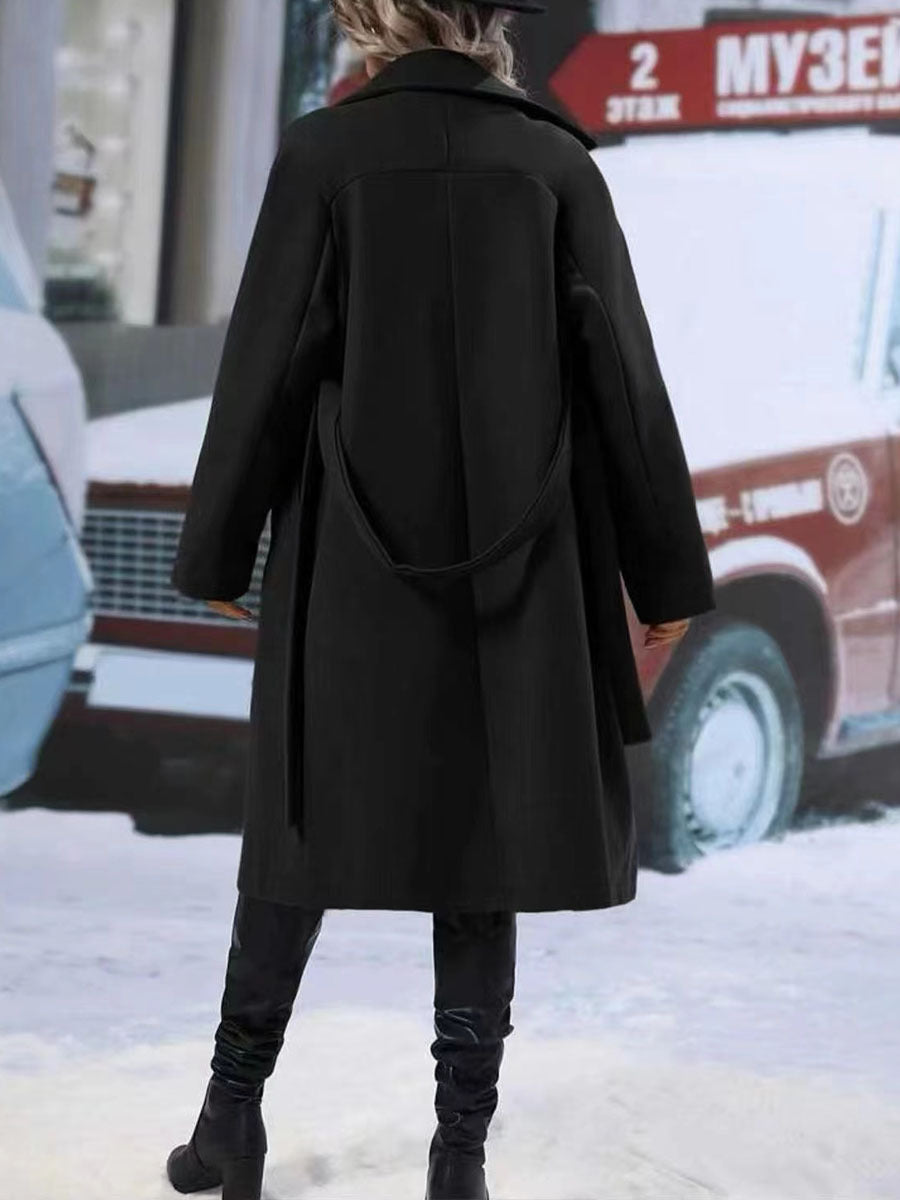 Women's double-breasted trench coat with belt