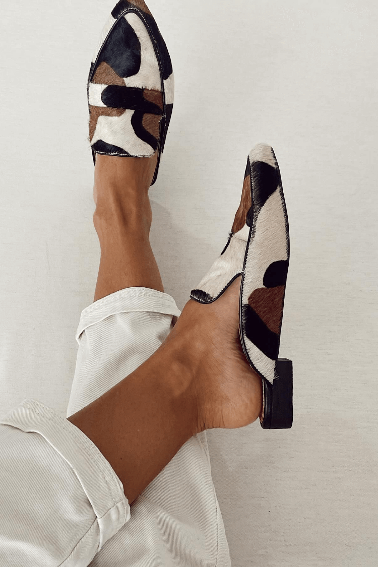 Women's abstract print loafers in a clean modern design