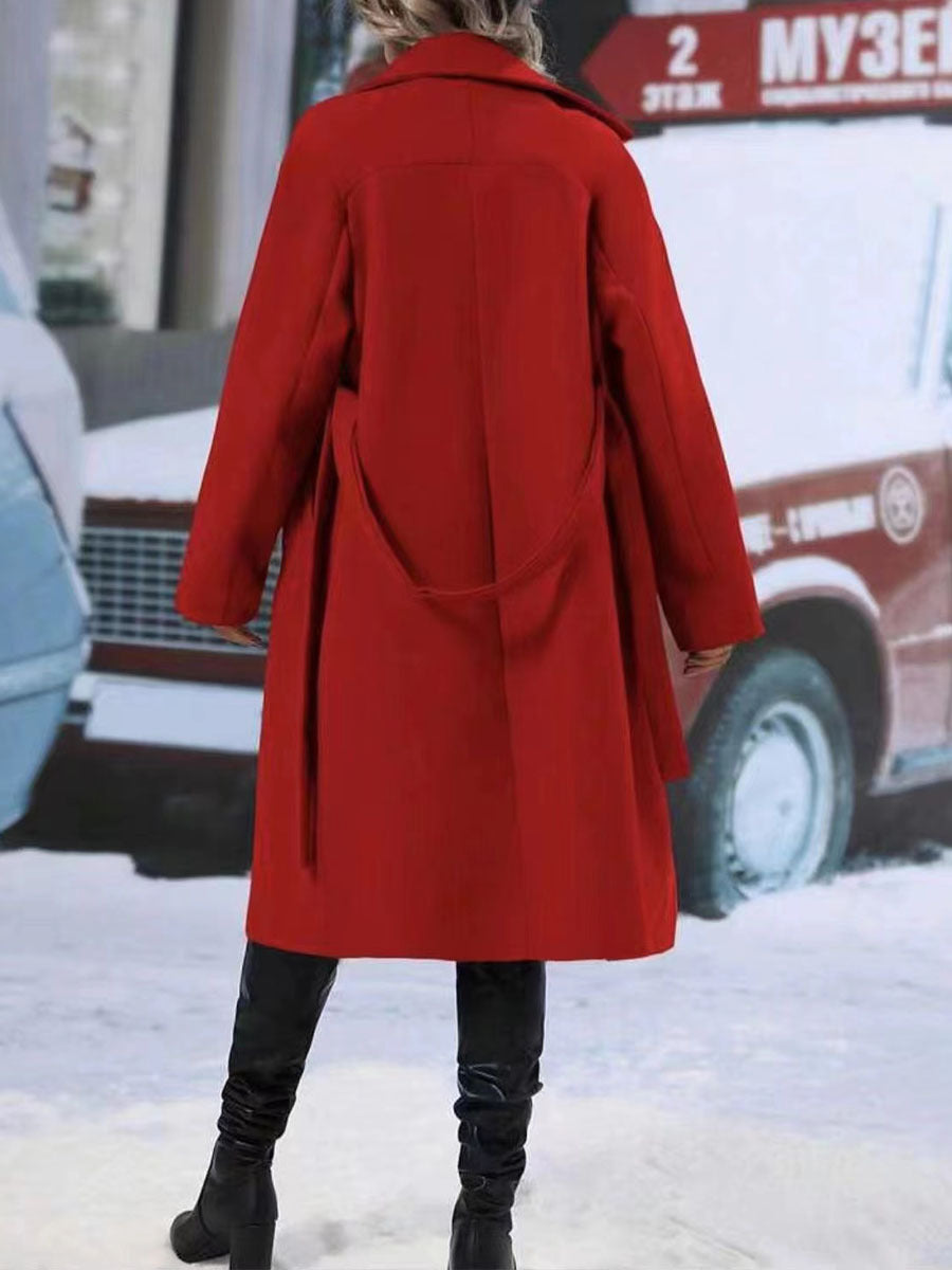 Women's double-breasted trench coat with belt