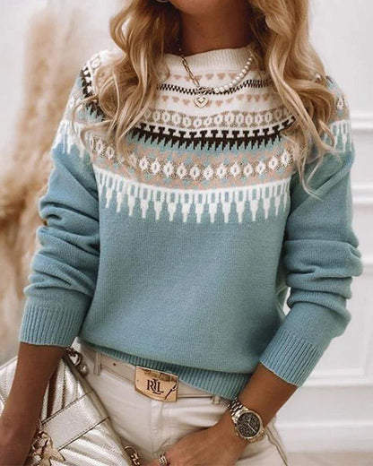 Fiorella - Scandinavian Motif Knitted Sweater