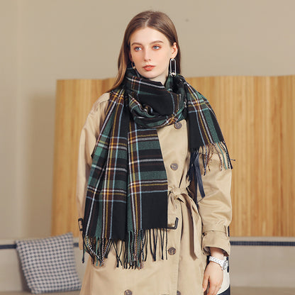 Women's winter scarf with lattice pattern in multiple colors