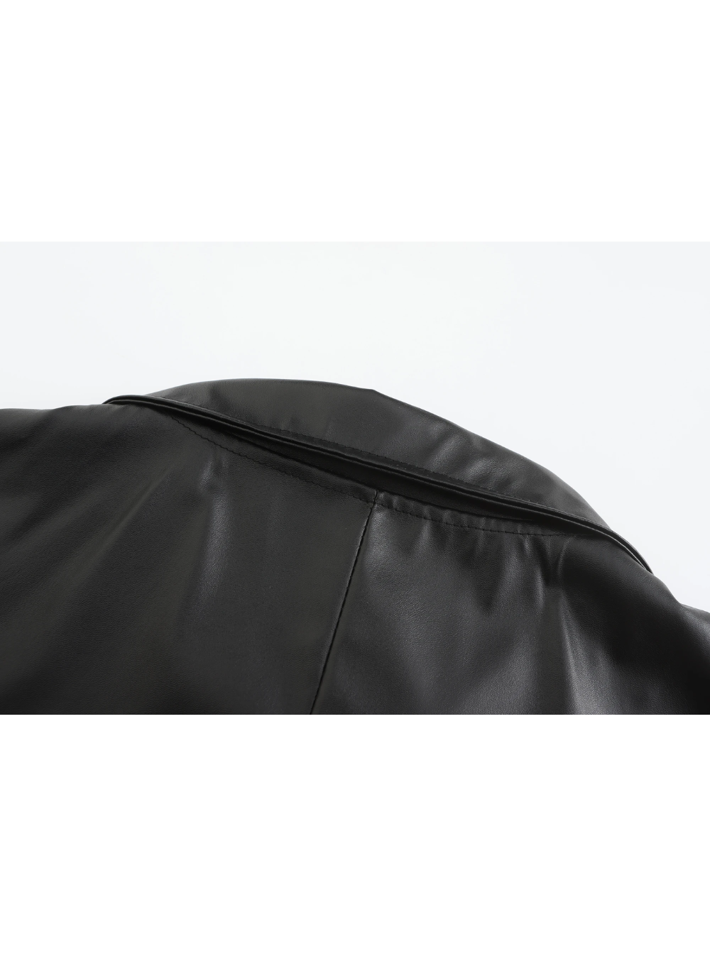 Long leather coat for men with notch lapel