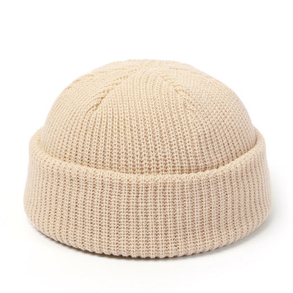 Knit retro beanie hat for women in winter
