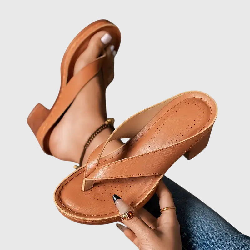 Women's orthopedic sandals with cushioned footbed - brown