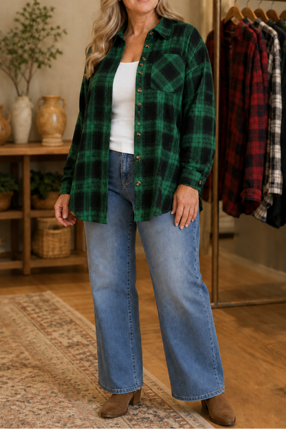 Godiva - Oversized Buffalo Check Shacket