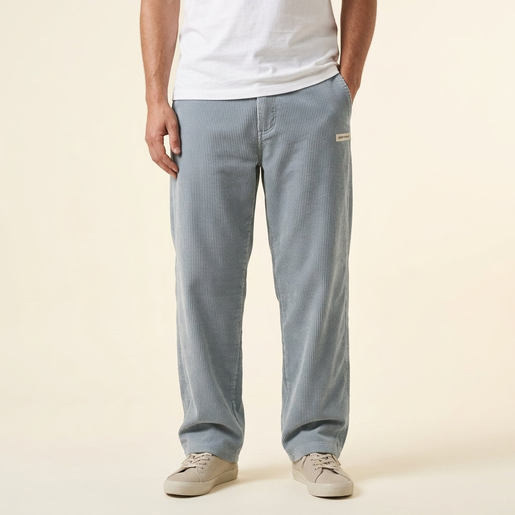 Men's regular fit corduroy trousers - blue