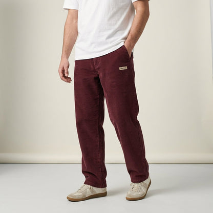 Men's regular fit corduroy trousers - red