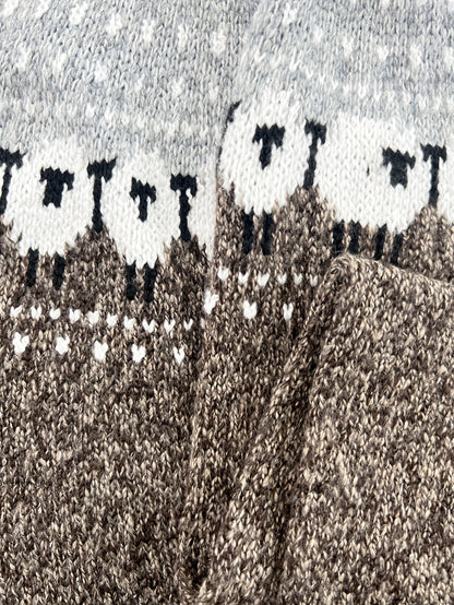 Ingrid - Nordic Sweater with Sheep Jacquard Pattern