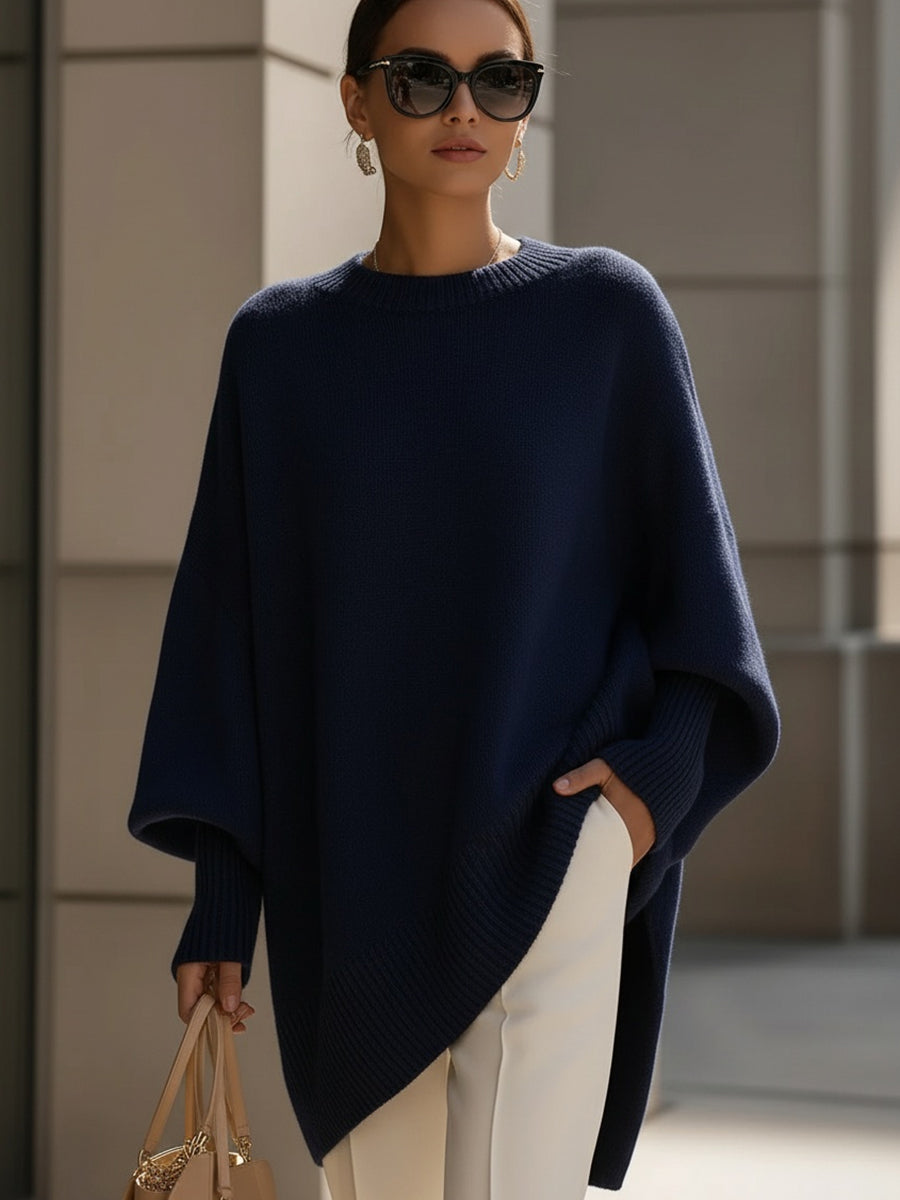 Arabella - Oversized Draped Round-Neck Sweater