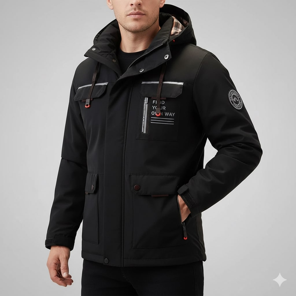 Winter coat for men with weather-resistant finish