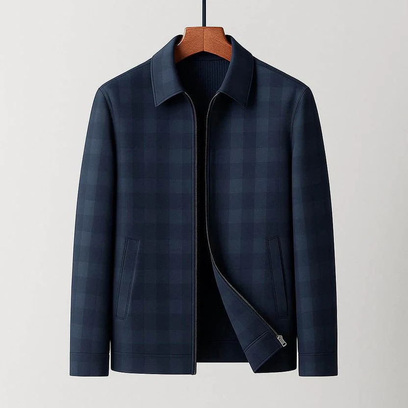 Men's checked tailored blazer with notch lapel