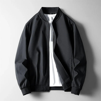 Men's softshell bomber jacket with zip front