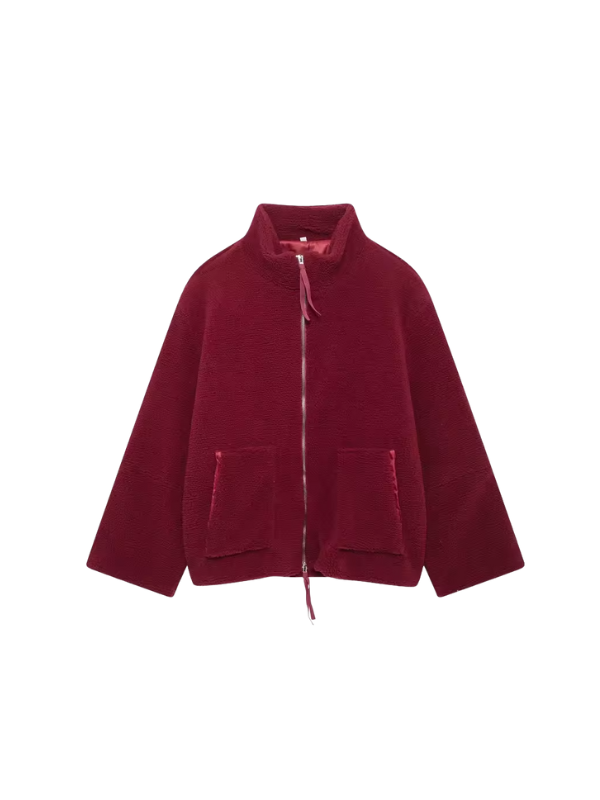Maryse - Cocoon-Cut Plush Texture Jacket