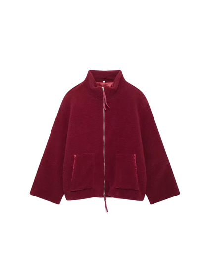 Maryse - Cocoon-Cut Plush Texture Jacket