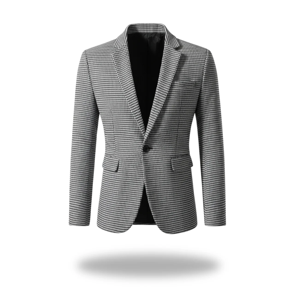 Men's structured blazer with notch lapels - light grey