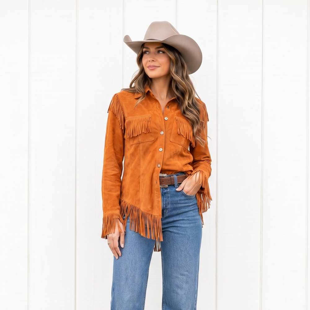 Marlowe - Fringed Western Shirt Jacket