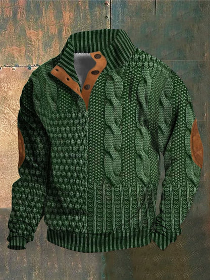 Knit sweater for men in extended sizes
