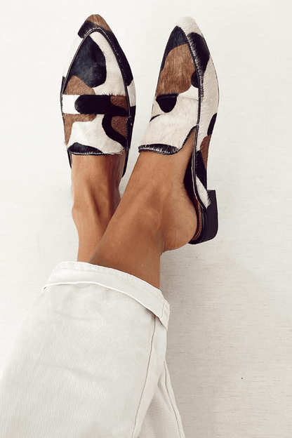 Women's abstract print loafers in a clean modern design