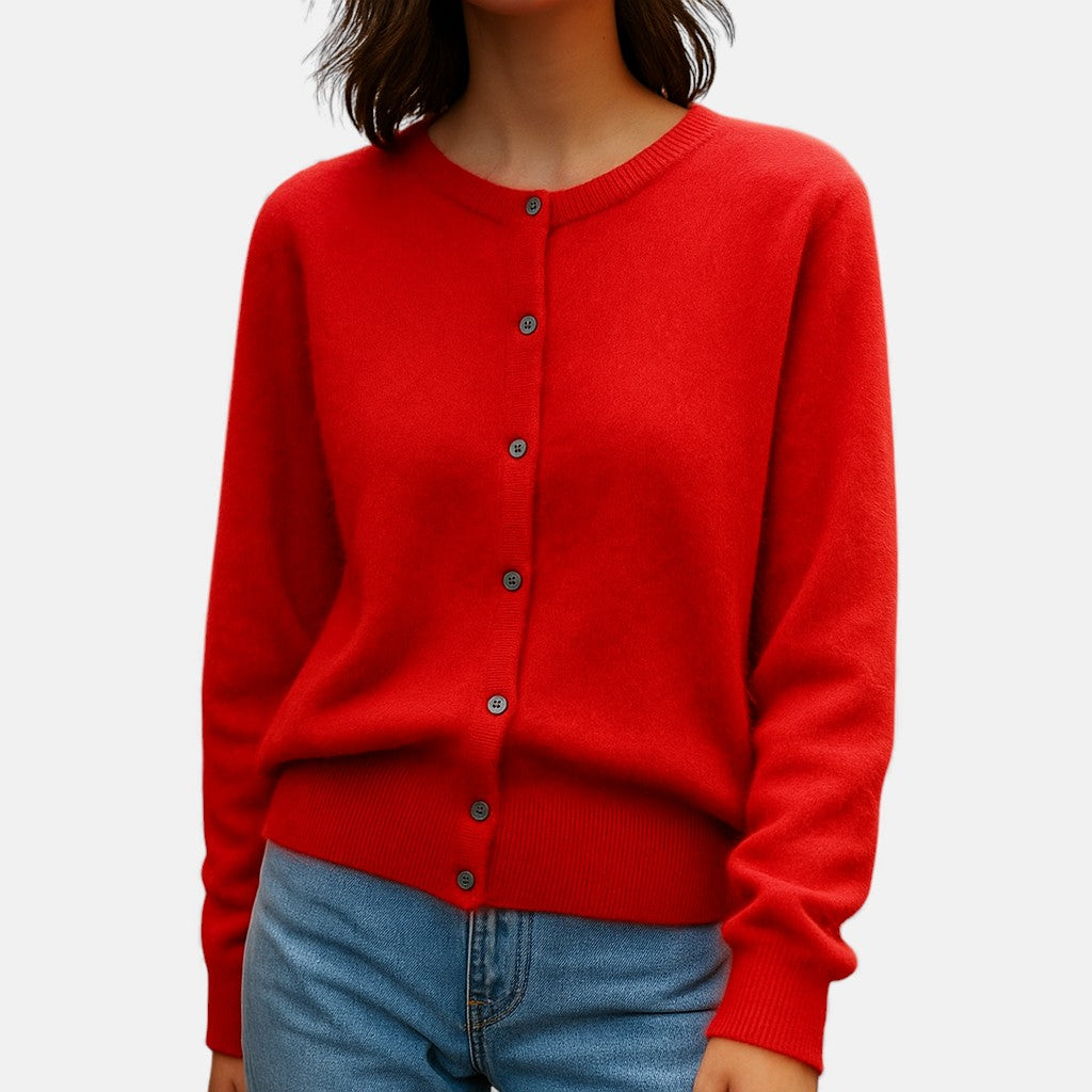 Hilaria - Clean-Line Button-Up Sweater
