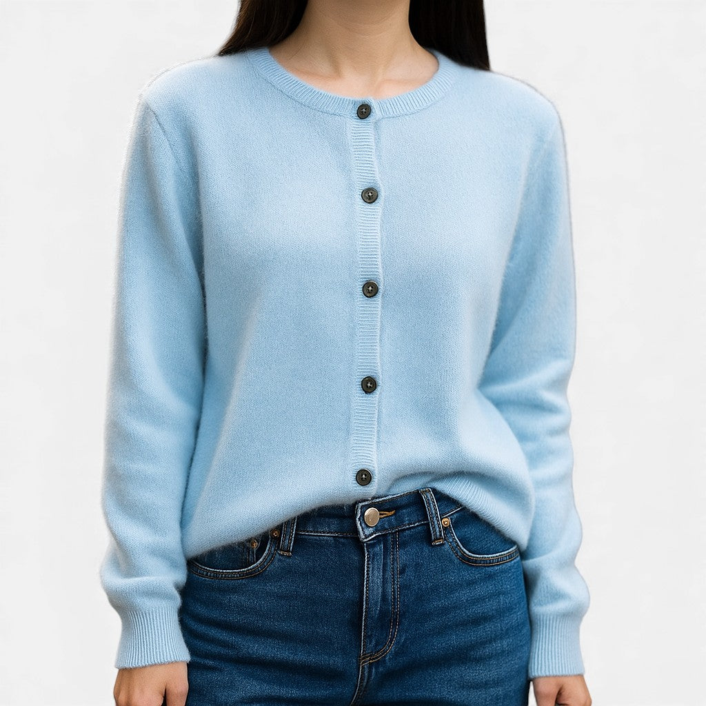 Hilaria - Clean-Line Button-Up Sweater