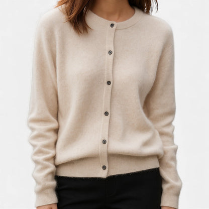 Hilaria - Clean-Line Button-Up Sweater