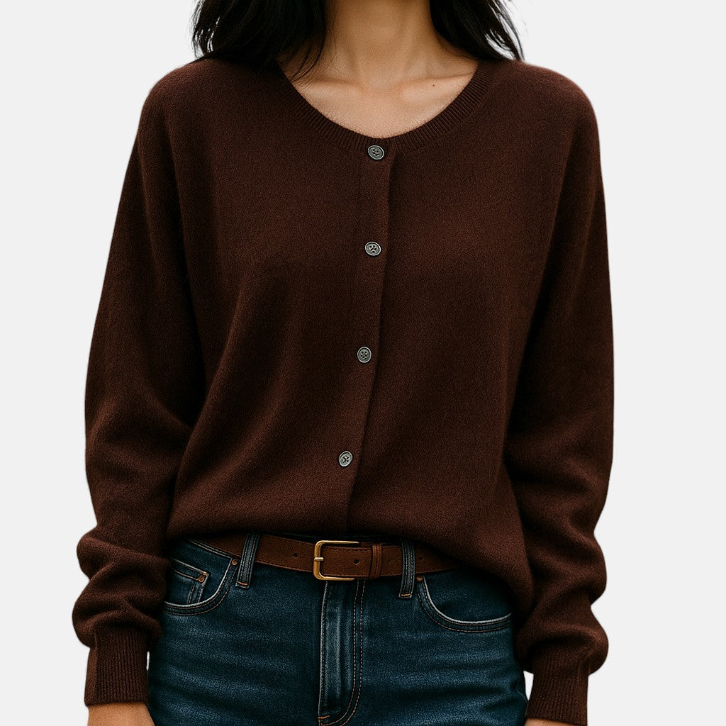 Hilaria - Clean-Line Button-Up Sweater