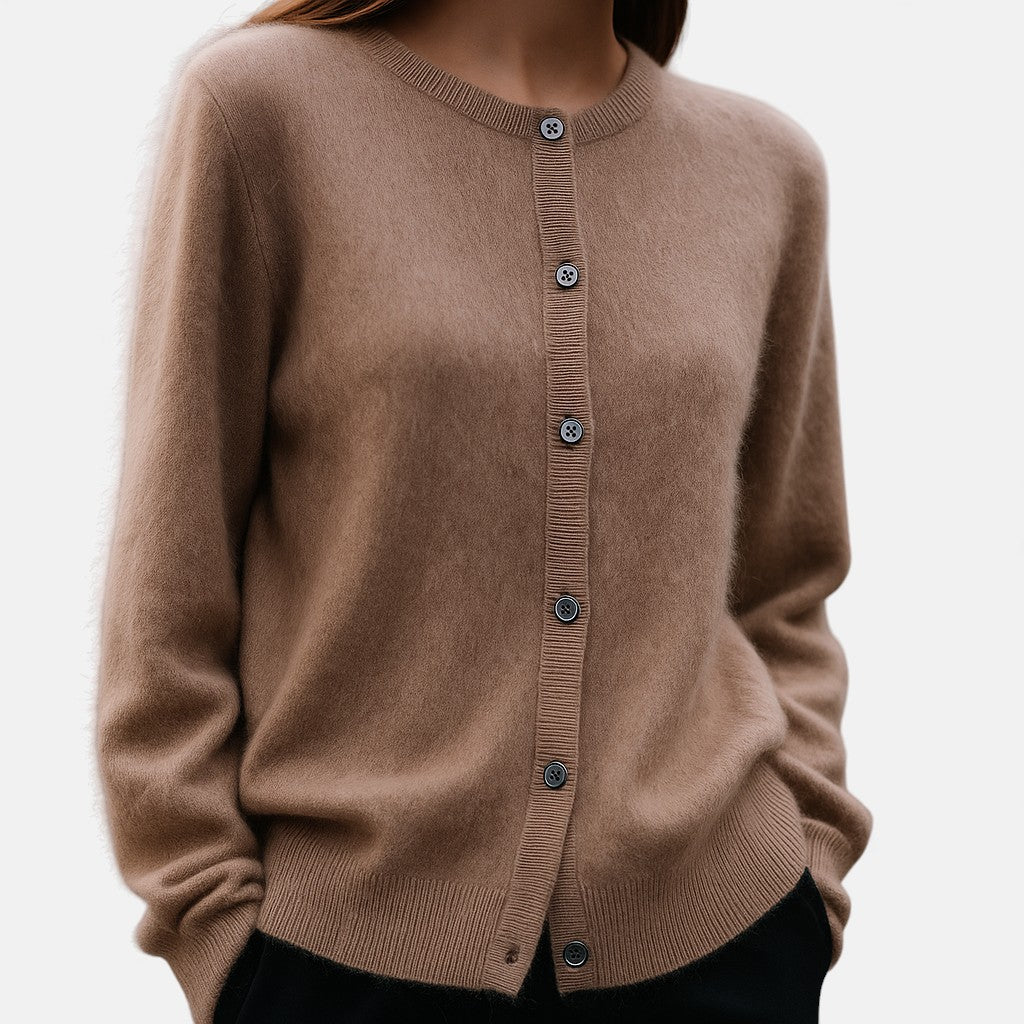 Hilaria - Clean-Line Button-Up Sweater