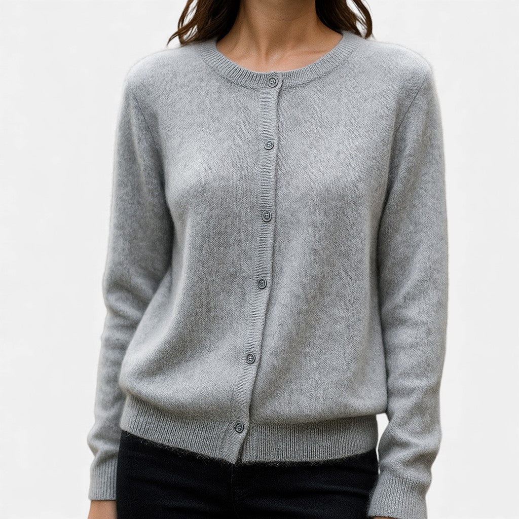 Hilaria - Clean-Line Button-Up Sweater