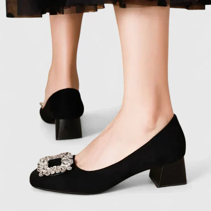 Women's buckle orthopedic heels for everyday wear