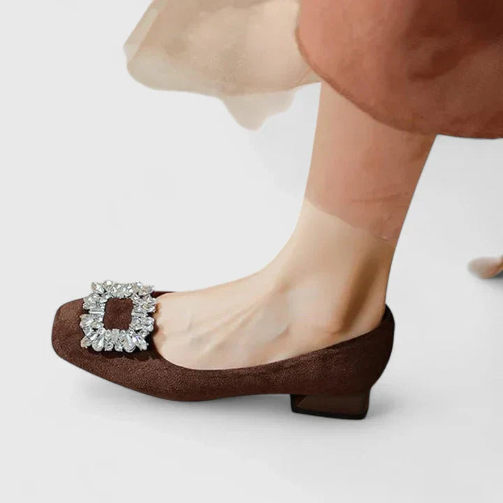 Women's buckle orthopedic heels for everyday wear