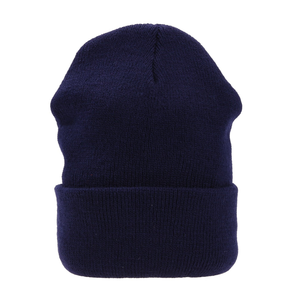 Knitted beanie hat for women in winter