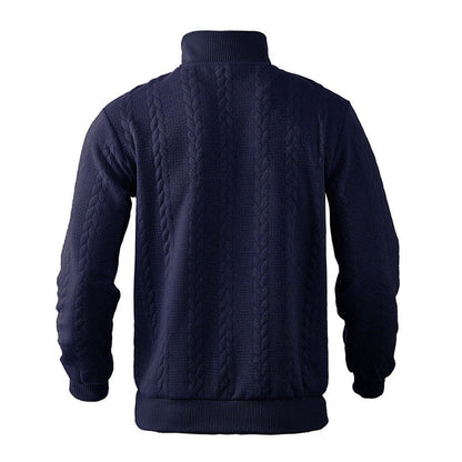 Cable knit quarter-zip sweater for men