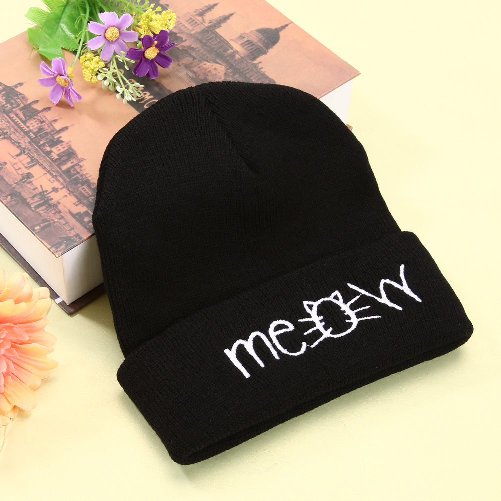 Knitted beanie hat for women in winter