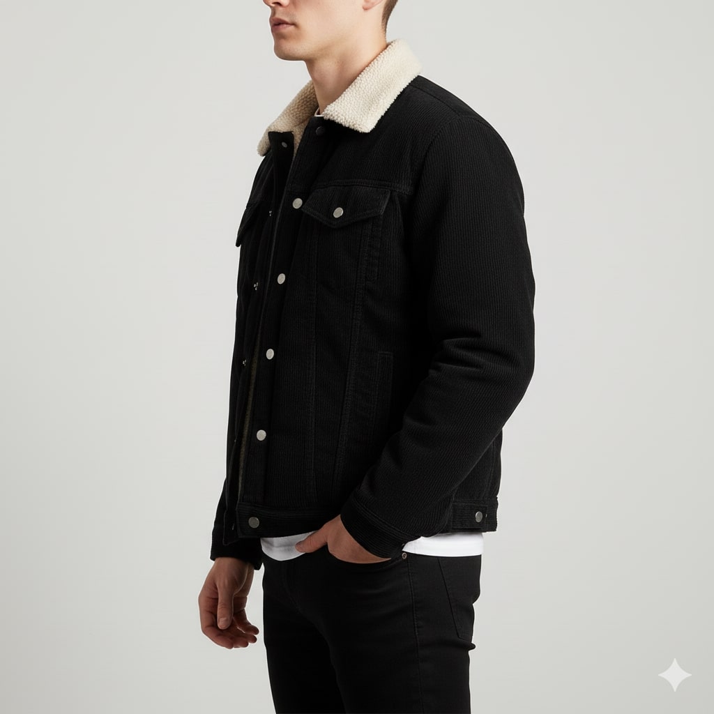 Men's corduroy jacket with fleece lining