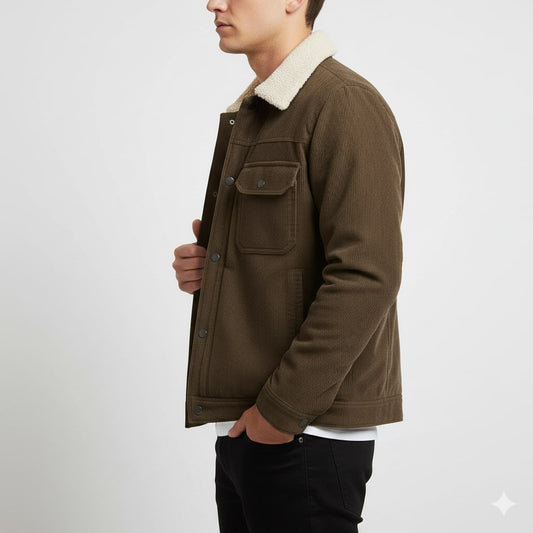 Men's corduroy jacket with fleece lining