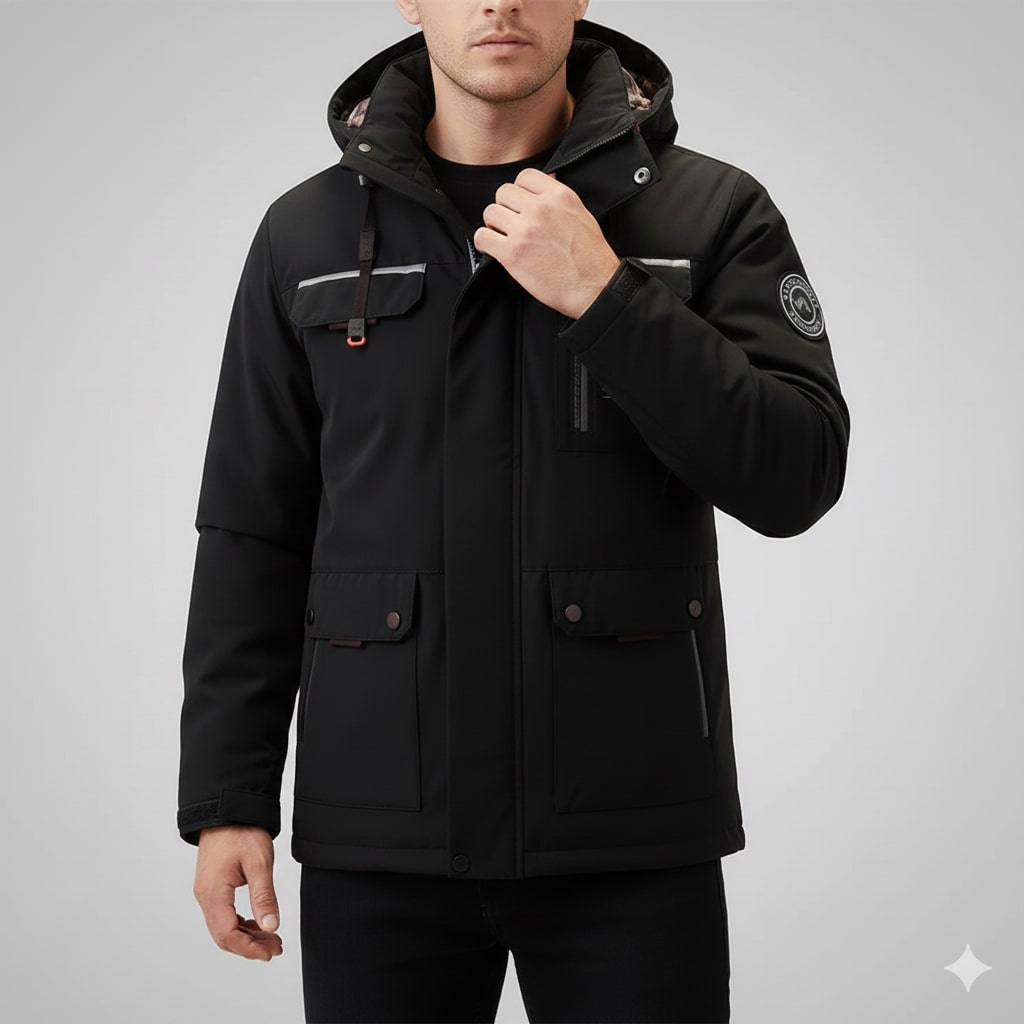 Winter Coat in High Density Weather Resistant Fabric for Men