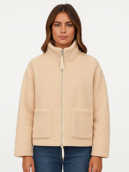 Maryse - Cocoon-Cut Plush Texture Jacket