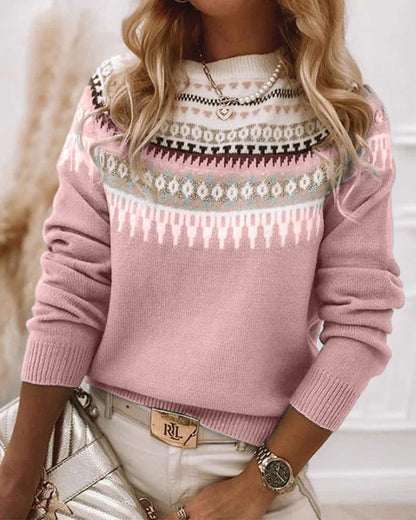 Fiorella - Scandinavian Motif Knitted Sweater