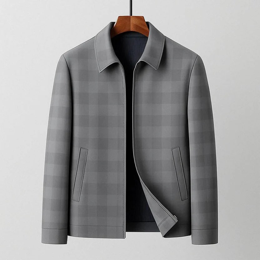 Men's checked tailored blazer with notch lapel
