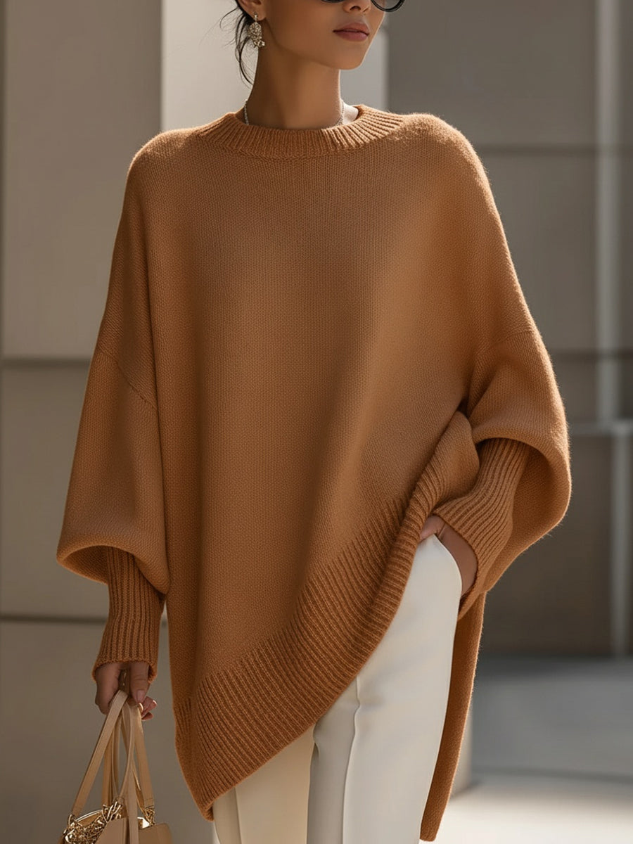 Arabella - Oversized Draped Round-Neck Sweater