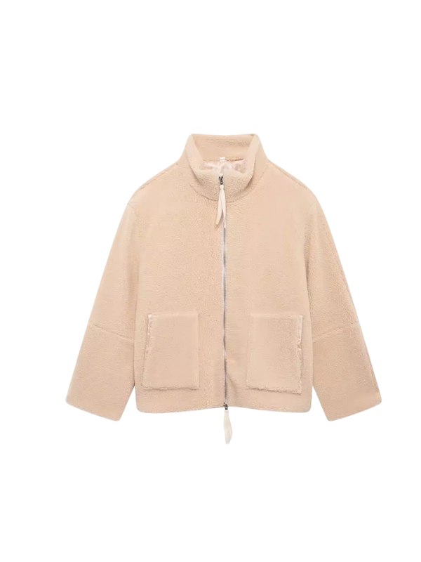 Maryse - Cocoon-Cut Plush Texture Jacket