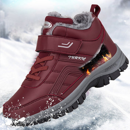 Women's plush lined winter snow boots, side view