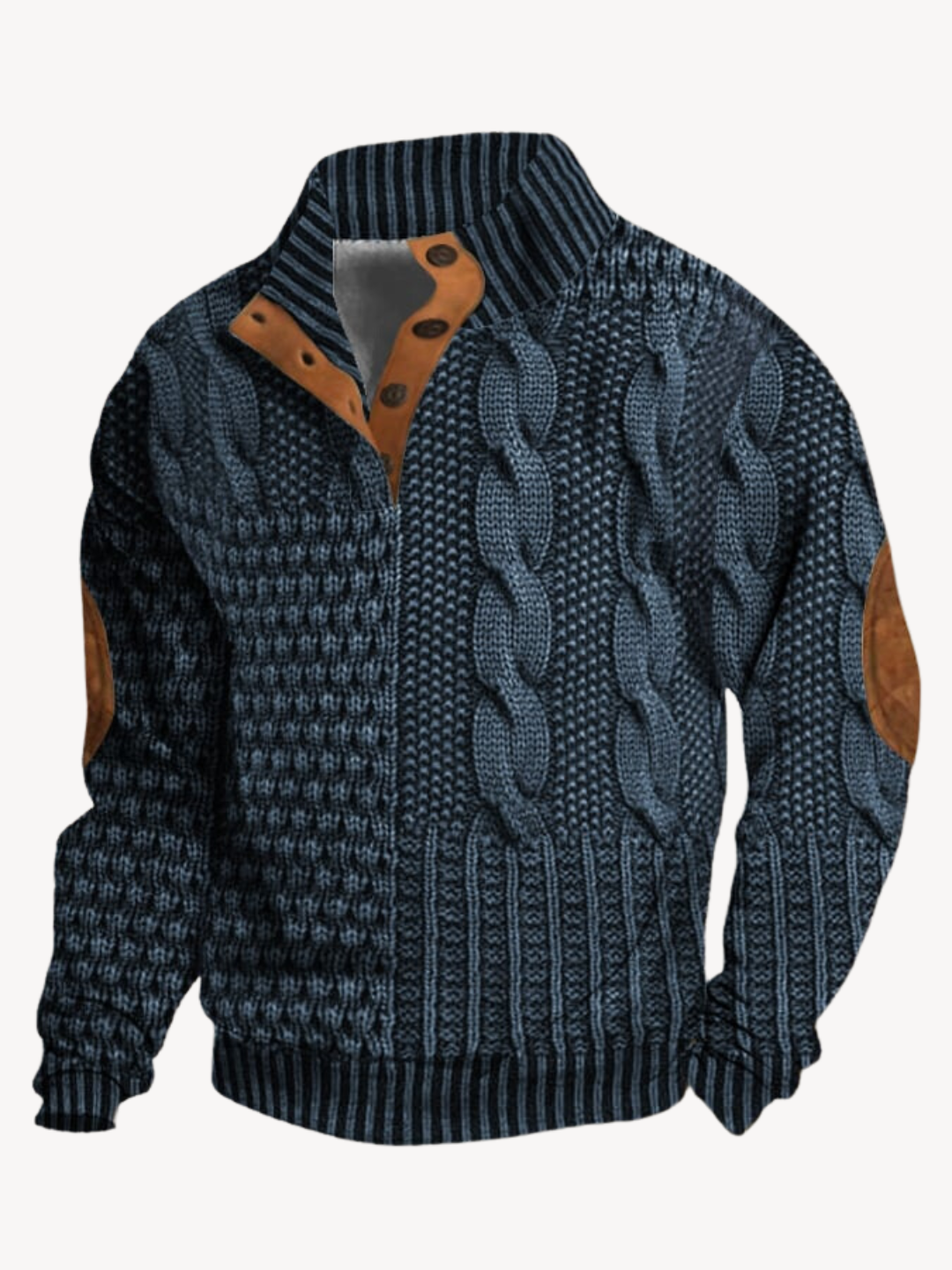 Knit sweater for men in extended sizes