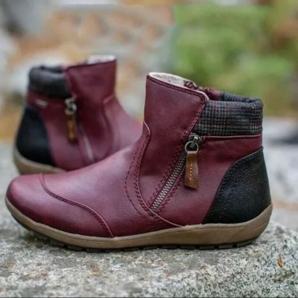Women's orthopedic boots for wet weather - red