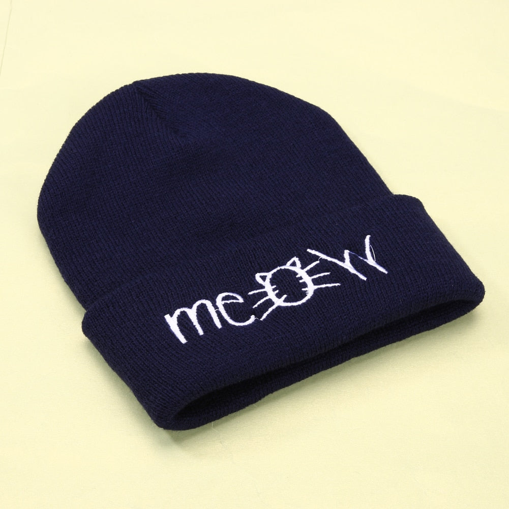 Knitted beanie hat for women in winter
